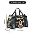 thumbnail image 3 of Zufioo Vintage Leaf Flower Skull Print Hand-Held Messenger Travel Bag, Business Travel Luggage Bag Overnight for Men and Women, 3 of 7