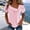 Pink women striped button down tee a1, variant on SSZMDLB Women O Neck Short Sleeve Button Down Striped Casual Basic Tshirt Party Summer Tops Comfy Tee Blouses Trendy Vacation Outfits, Orange M