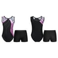 thumbnail image 6 of Yartina Girls' Ballet Gymnastics Leotard Figure Ice Skating Outfit Sparkly Bodysuit with Shorts Dance Pink Leopard 12, 6 of 8