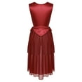 thumbnail image 2 of Haitryli Women's Layered Chiffon Praise Dance Dress Tunic Overlay Worship Liturgical Choir Dancewear Burgundy XL, 2 of 6