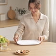 thumbnail image 6 of Szubyfq Fruit Serving Tray, Stackable Unbreakable Small Serving Plate, Durable Decorative Ellipse Platter for Kitchen Fruit Vegetables Desserts Cake Home Decor 9 x 5 Inch, 6 of 6