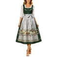 thumbnail image 2 of BRGZLK Women's German Dirndl Dress Trendy Novel Oktoberfest Costume Square Neck Lace Trim Bavarian Beer Carnival Halloween Outfit Multicolor E 3XL, 2 of 5