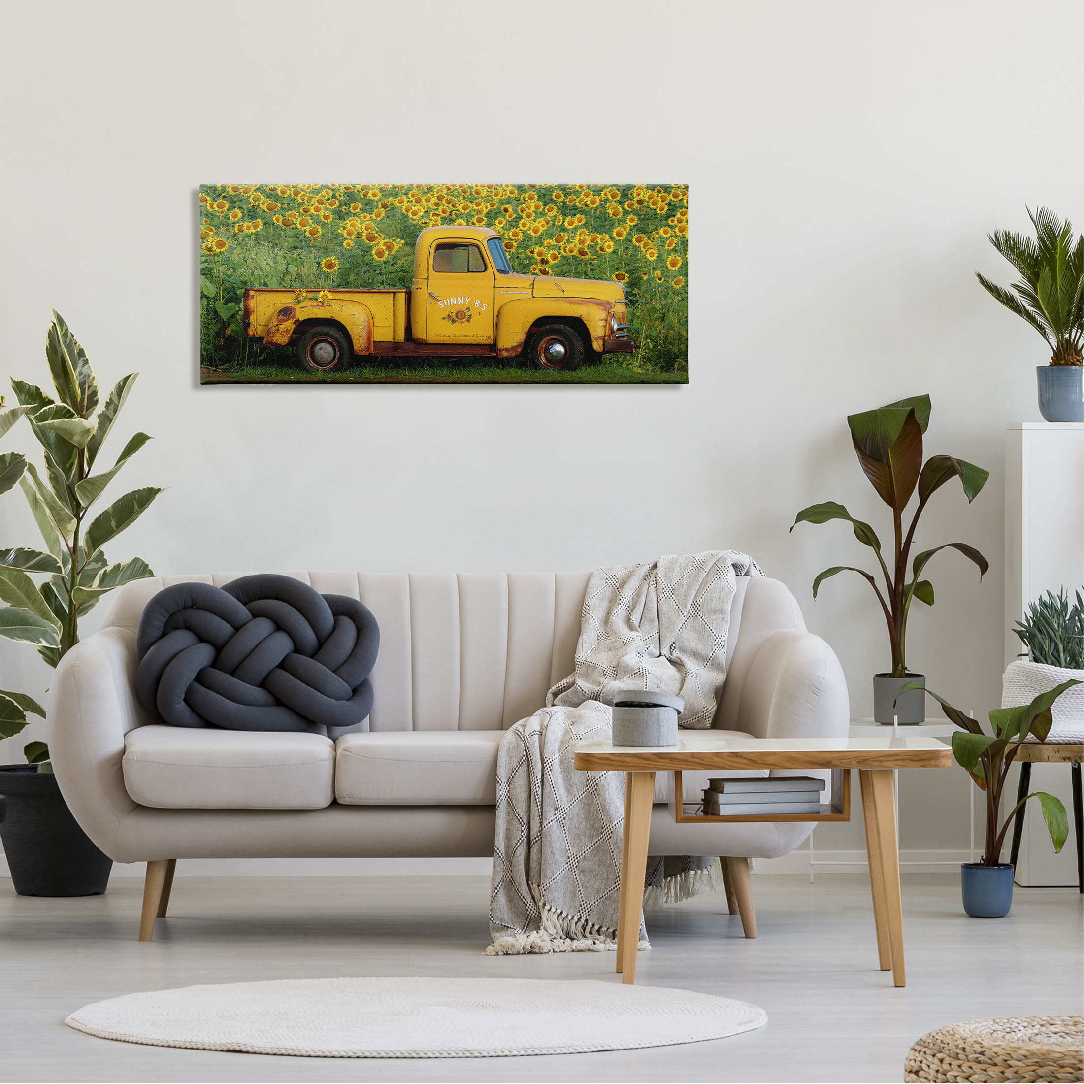 Stupell Industries Yellow Sunflower Field Truck Photograph Gallery Wrapped Canvas Print Wall Art, Design by Carrie Ann Grippo-Pike