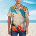 thumbnail image 2 of Yiaed Playful Floral Cat Print Hawaiian Shirt for Men Short Sleeve Button Down Shirts Beach Shirts for Men,3X-Large, 2 of 7
