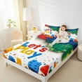 thumbnail image 4 of Manfei Multicolor Building Block Bed Sheets Set Queen Size,Boys Games Bedding Sets Queen Size,Colorful Ombre Bed Sheets Queen For Boy,Breathable Room Decoration,4 Pieces, 4 of 7