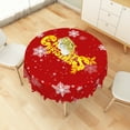 thumbnail image 2 of Nanqianyi 70 Inches Round Tablecloth Waterproof Christmas Snowflakes Table Cover for Indoor and Outdoor, Party Table Decoration, Red, 2 of 9