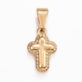 thumbnail image 1 of 304 Stainless Steel Pendants Cross Golden 20x13x3mm Hole: 9x5mm, 1 of 2