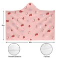 thumbnail image 3 of Wearable Blanket,Red Strawberry Plants Fruit Hooded Wearable Sherpa Blanket for Adults & Teens,Winter Poncho Shawl Wrap Cape Thick Warm,60"x80", 3 of 5