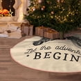thumbnail image 6 of Daiia Let The Adventure Begin Drawing Merry Christmas Tree Skirt , Xmas Large Lace-up Tree Skirt, Santa Snowflakes Rustic Home Decorations New Year Party Farmhouse Decor-30", 6 of 7