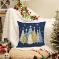 thumbnail image 2 of Christmas Pillow Cover 20X20 Inch Watercolor Christmas Tree Stars Decoration Holiday Farmhouse Winter Pillow Case for Sofa Couch Decor（Blue） AA608-20, 2 of 6