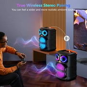 JYX Karaoke Machine for Adults Kids, Home Karaoke Speaker with 2 Microphones, Portable Bluetooth Speaker with Eagle Eye Dj Lights for Party, T28-T