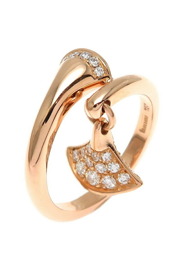 Pre-Owned Bvlgari Diva Dream Diamond Women's Ring, 750 Pink Gold, Size 9.5 (Good)