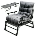 thumbnail image 4 of ABORON 3 in 1 Folding Bed Cot with 2-Sided Cushion & Pillow, Adjustable 6-Position Folding Lounge Chair, Portable Sleeping Cots Sofa Bed, 4 of 12