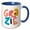Blue/White, variant on 3drose, Grazie Thank You Greeting Gift, 15oz Two-tone Blue Mug