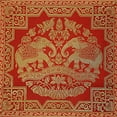 thumbnail image 3 of Stylo Culture Ethnic Living Room Brocade Red And Gold Throw Pillow Covers 16x16 Jacquard Weave Banarsi Decorative Pillow Covers Elephant Floral 40x40 cm Cushion Covers (1 Pc), 3 of 3