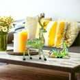 thumbnail image 6 of Baoblaze 2 Pieces Reindeer Statues Animal Sculptures Collection Desktop Table Centerpiece Green, 6 of 8