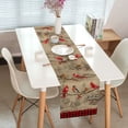 thumbnail image 2 of Vintage Bird Table Runner, Winter Cardinal Chickadee Berry Scarf Home Kitchen Red Black Buffalo Plaid Check Decor, Christmas Farmhouse Burlap Dining Decoration Holiday Party Supply 13X72in, 2 of 5