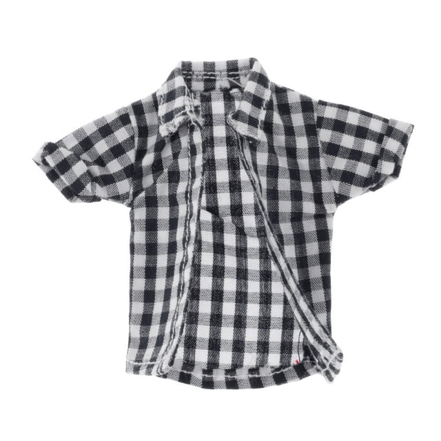Ropa en miniatura hecha a mano figura de acción ropa de muñeca 1/12 ropa de figura masculina En blanco y negro perfke figura camisa