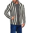 thumbnail image 2 of Vsdgher Black And White Thick Stripes Mens Hoodies Zip Hoodie, Hoodies for Men, Zip-up Hooded Sweatshirt-Large, 2 of 5