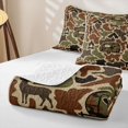 thumbnail image 4 of Catabedysis Rustic Camo Camping Quilt Full,Jungle Animal Deer Bear Full Bedspread Sets For Boys,Green Brown,3Pcs, 4 of 7
