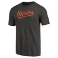 thumbnail image 2 of Men's Black Baltimore Orioles Team Wordmark Tri-Blend T-Shirt, 2 of 3