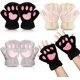 thumbnail image 1 of 3 pares de guantes peludos con forma de pata de gato, 1 of 4