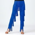 thumbnail image 3 of YONGHS Womens Fringe Tassel Dance Pants Latin Salsa Tango Ballroom Dance Trousers Royal Blue M, 3 of 4