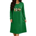 thumbnail image 2 of Xdegoge Womens Fall Nightgown Long Sleeve Sleepwear Coffee Cup Graphic Sleep Dress Autumn Thanksgiving Casual Lounge Pajamas Comfortable Nightshirts Gowns, 2 of 6