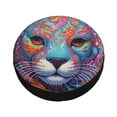 thumbnail image 4 of LNWH Space Retro Futuristic Animal Art Pattern Waterproof Spare Tire Cover, Universal Spare Tire Wheel Covers 14 inch, 4 of 8