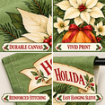 thumbnail image 3 of Purgmipth Holiday Welcome Christmas Garden Flag, Double-Sided White Poinsettia Pumpkin House Flag for Porch Yard Decor, 28 x 40 Inch, 3 of 8