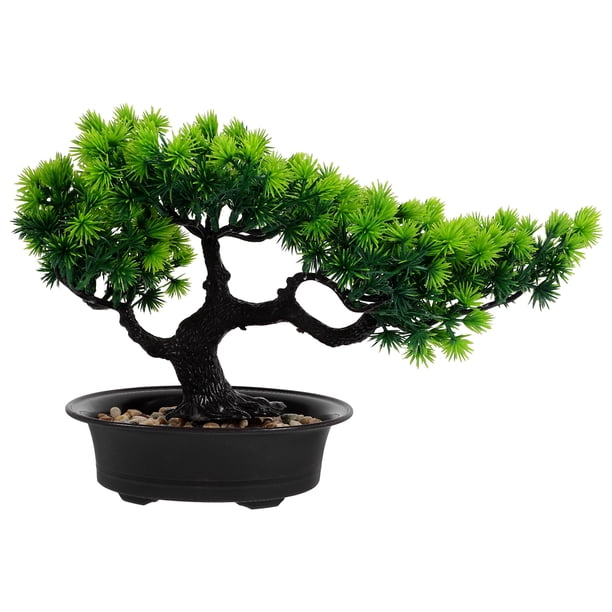Árbol de bonsái artificial, planta realista, bonsái en maceta, adorno de bonsái de pino en maceta