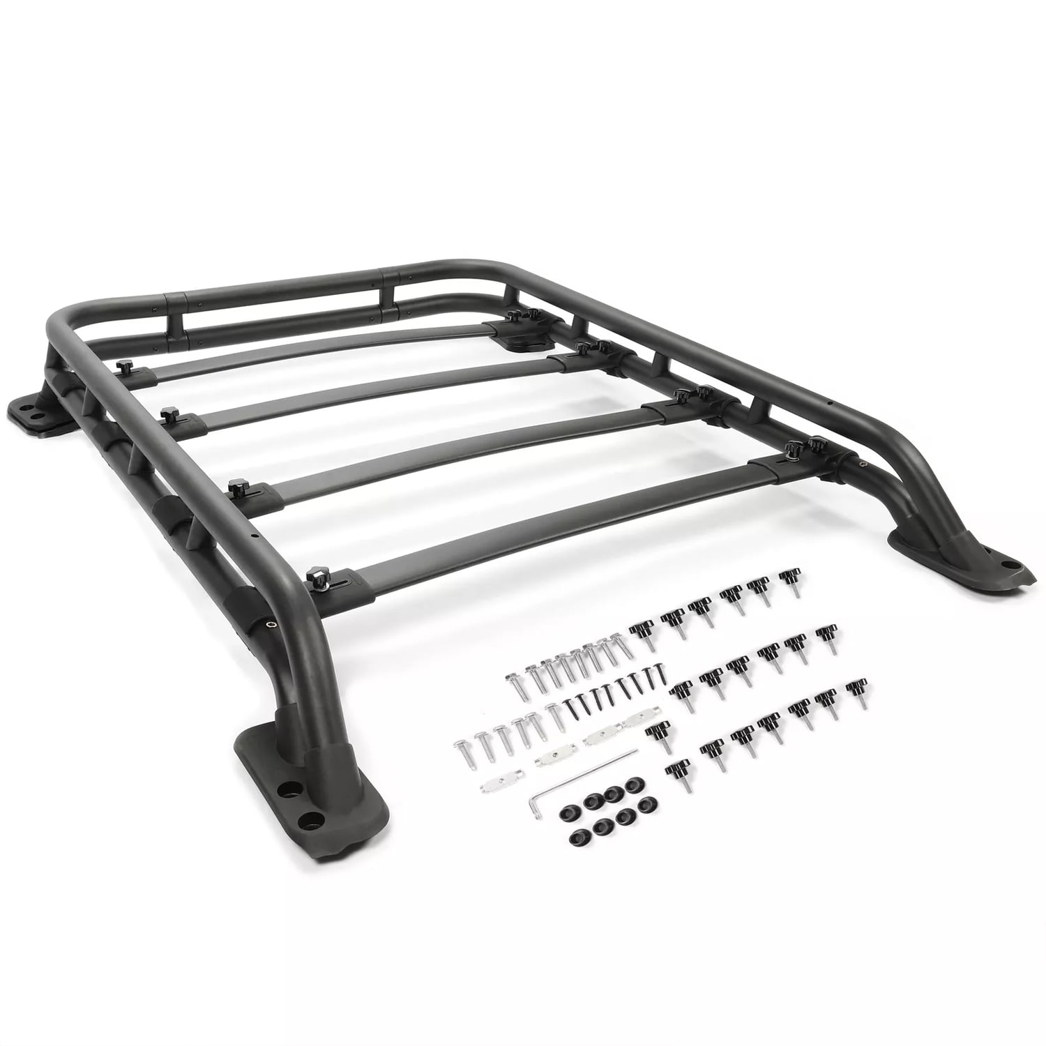 KOJEM Roof Rack Basket, Fit for 2010-2023 Toyota 4Runner, Rooftop Luggage Cargo Carrier, Extra Bar, Black Powder Coated, Aluminum