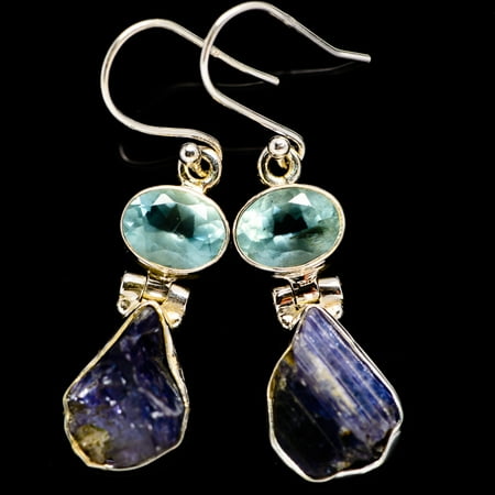 Tanzanite Rough (Rough Tanzanite, Aquamarine Earrings 1 3/4
