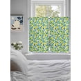 thumbnail image 4 of Tier Curtains 45 Inches Long, Summer Lemon Window Treatment Curtain Drapes, Green Botanical Blue Flowers Window Half Privacy Curtains for Bedroom Bathroom, 42"x45", 2 Panels, 4 of 7