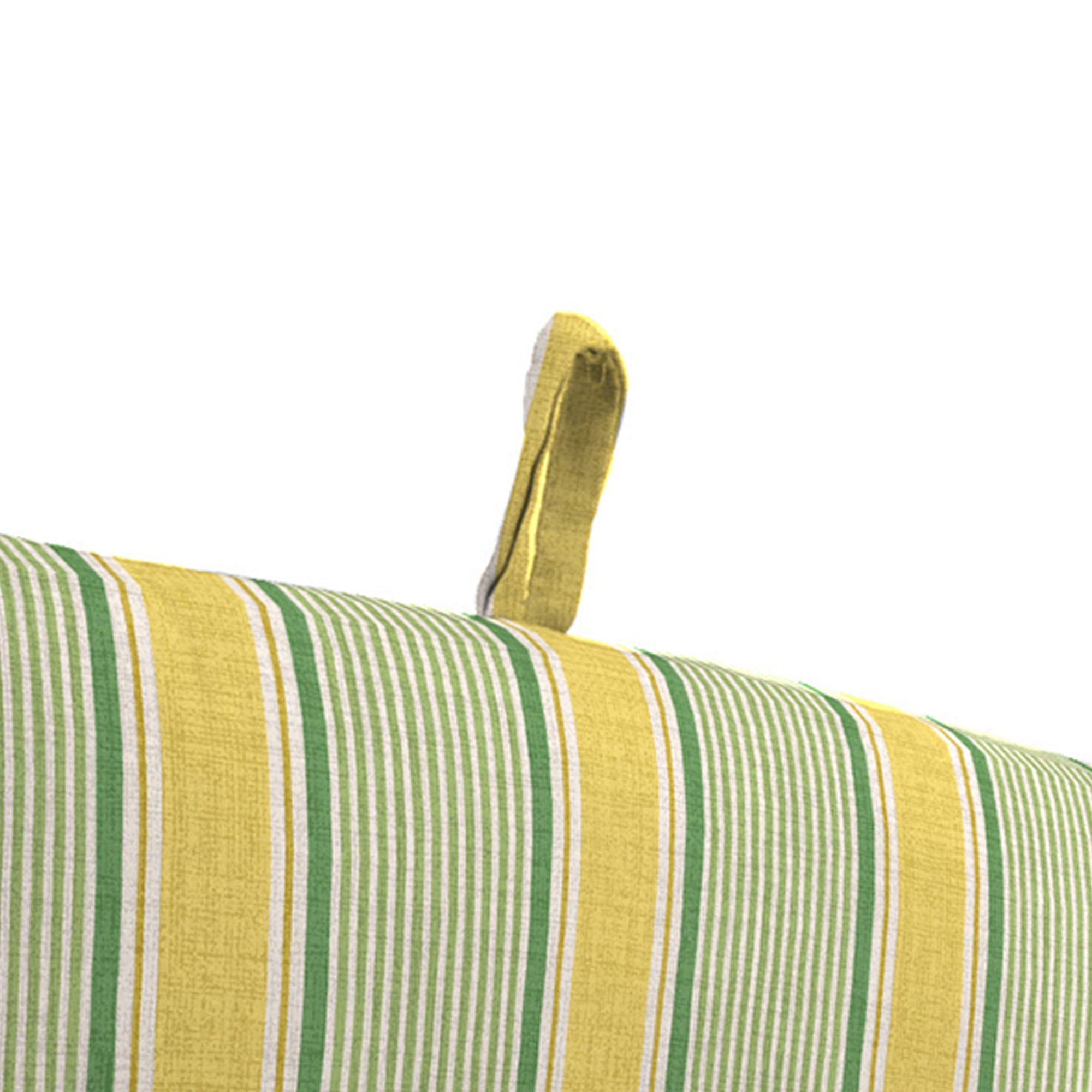 Jordan Manufacturing 44" x 22" Corky Wheat Yellow and Green Stripe Rectangular Outdoor Chair Cushion with Ties and Hanger Loop