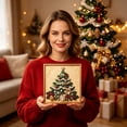 thumbnail image 5 of DIY Christmas Pearl Bead Art Kit for Beginners, Holiday Mosaic Craft Set with Canvas, Plastic Beads, Applicator Pen, Wax, Sorting Tray, Instructions & Photo Frame, Family DIY Wall Art Holiday Gift, 5 of 8