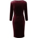 thumbnail image 5 of Vestido de cóctel cruzado de terciopelo de manga larga para mujer para invitados de boda Fokelyi WRMH-222-5, 5 of 5
