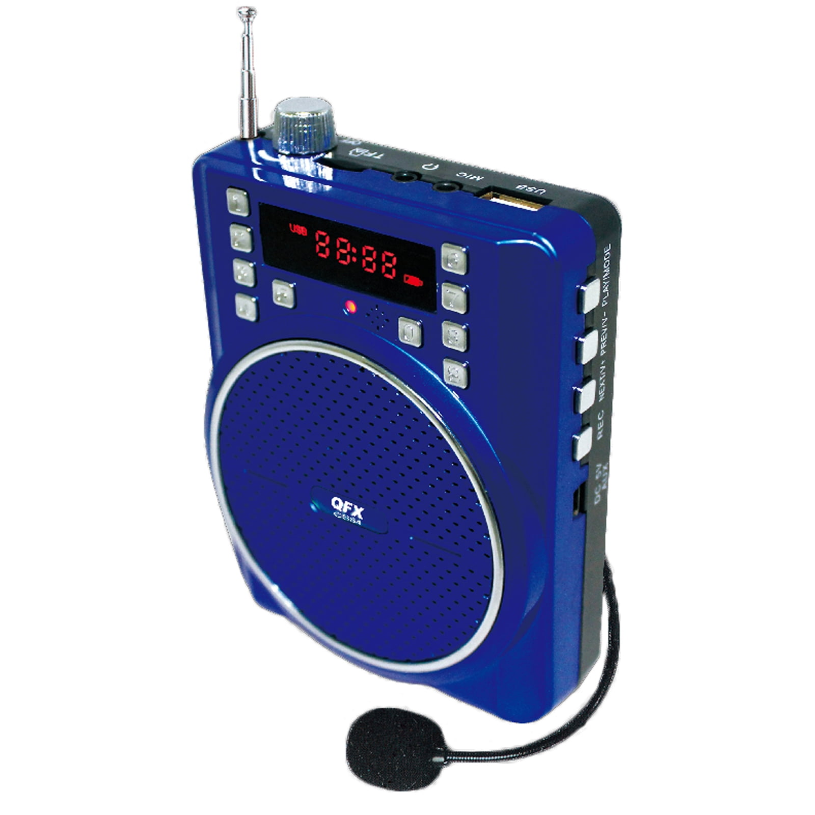 QFX Portable Battery Powered PA Speaker Blue