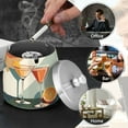 thumbnail image 4 of Yayeee Ashtray with Lid for Cigarette Smokeless Stainless Steel Home Ash Holder, Mid Century Orange Juice, 4 of 7