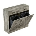 HUTWIFE Double Tilt Out Trash with Hideaway Drawer, Free