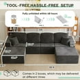 thumbnail image 4 of Homall U-shaped Multi-person Boneless Sectional Couches and Sofas Modular Sectional No Assembly Required Living Room Sofa Furniture Sets, 4 of 9