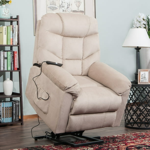 Power Lift Recliner Chair for elderly, Upholstered Fabric Lift Recliner