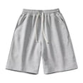 thumbnail image 6 of ITSAME Shorts for Boys Girls, Elastic Waist Loose Fit Knitting Cotton Summer Comfort Casual Shorts Gray Size 5-6, 6 of 6