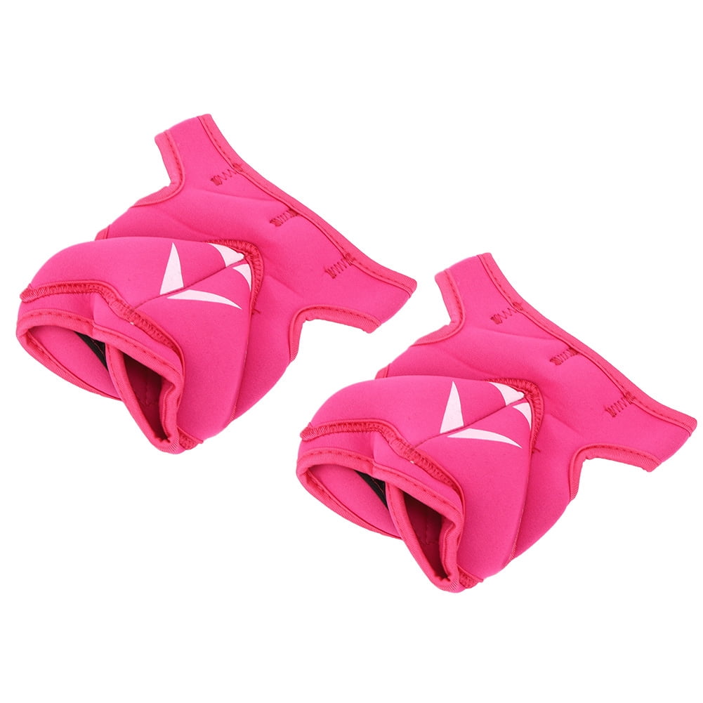2Pcs 2lb Sport Unisex Half Finger Weighted Gloves Sandbag for Boxing Training Fitness(pink )