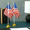 thumbnail image 2 of 12-Pack Mini American Flags with Stand Base for Desk, Veterans, 4th of July, Memorial Day Small Miniature USA Desktop Centerpiece for Patriotic Home Office Table Party Decorations, 2 of 6