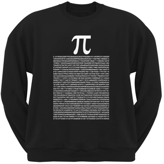 Pi Numbers Black Adult Sweatshirt - Small