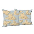 thumbnail image 6 of Ambesonne Cartoon Throw Pillow Cover 2 Pack, Fluffy Clouds Art, 20", Blue Beige, 6 of 6