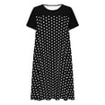 thumbnail image 2 of Ahuyic Womens Summer Casual Dress,Womens Plus Size Dress,Womens Mesh Short Sleeved Embroidered Cake Dress Short Sleeved Dress,Black,L, 2 of 4