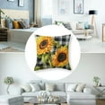 thumbnail image 5 of Sunflower Pillow Covers Summer Flower Black White Buffalo Plaid Decorative Throw Pillows Yellow Floral Pillow Cases Farmhouse Home Decor for Cushion Couch Sofa Outdoor, 5 of 7