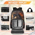 thumbnail image 3 of HUIACONG Fire Dark Horse Kids Backpack 4-IN-1 Set for Boys Girls 6-12 School Book Bag with Detachable Lunch Box Pencil Case Water Bottle Holder Lightweight, 3 of 7
